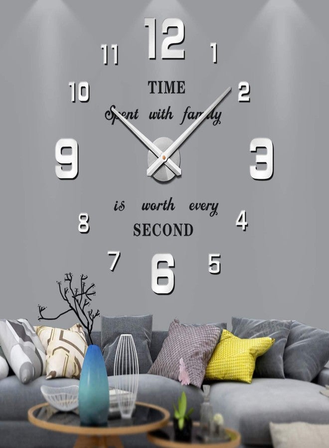 VANGOLD Large Wall Clock DIY Wall Decorations 3D Sticker Frameless Clock for Home Living Room Bedroom Office Decor - Image 1